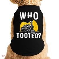 Who Tooted Funny Train Lover Cute Model Railroad Conductor Doggie Tank thumb 0