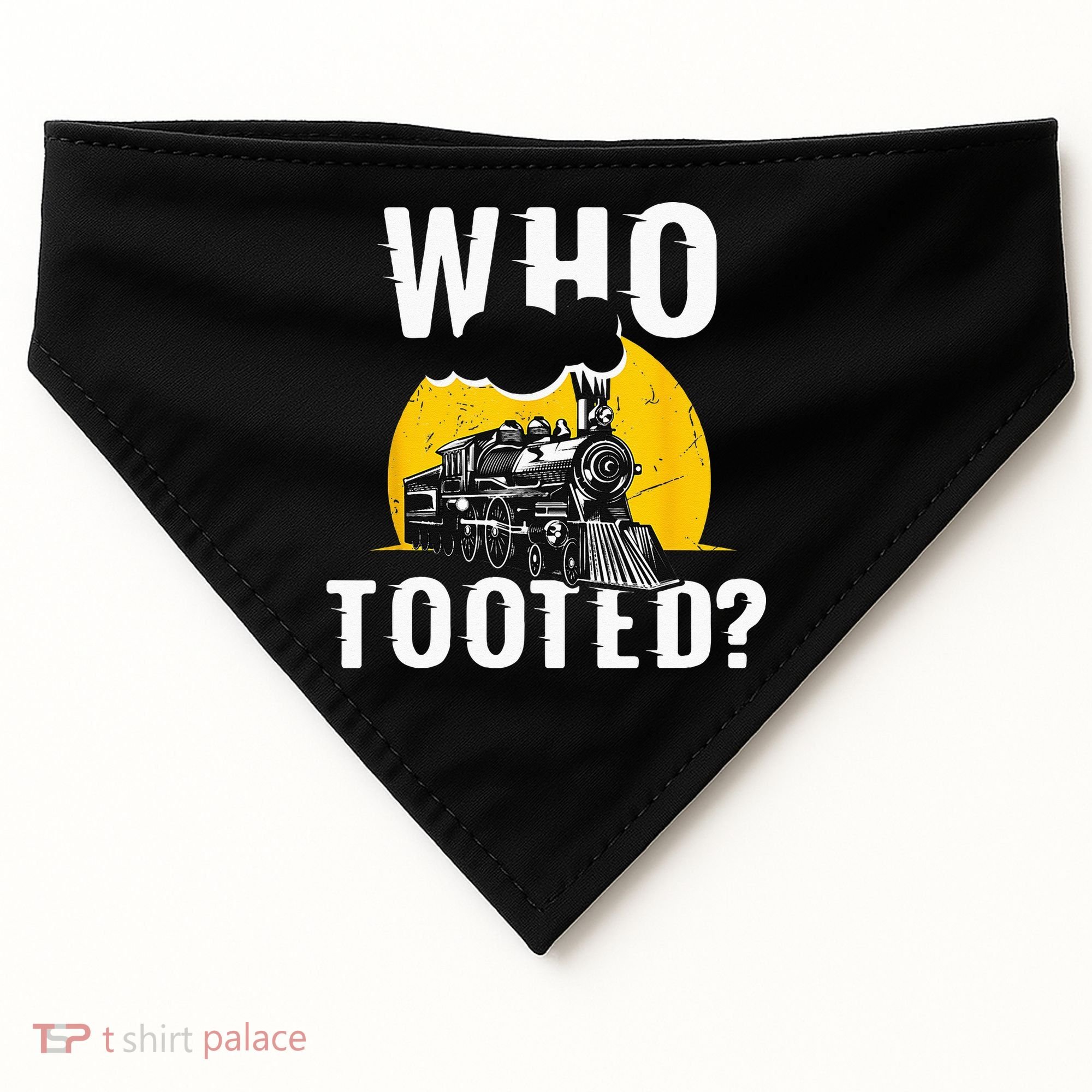 Who Tooted Funny Train Lover Cute Model Railroad Conductor USA-Made Doggie Bandana