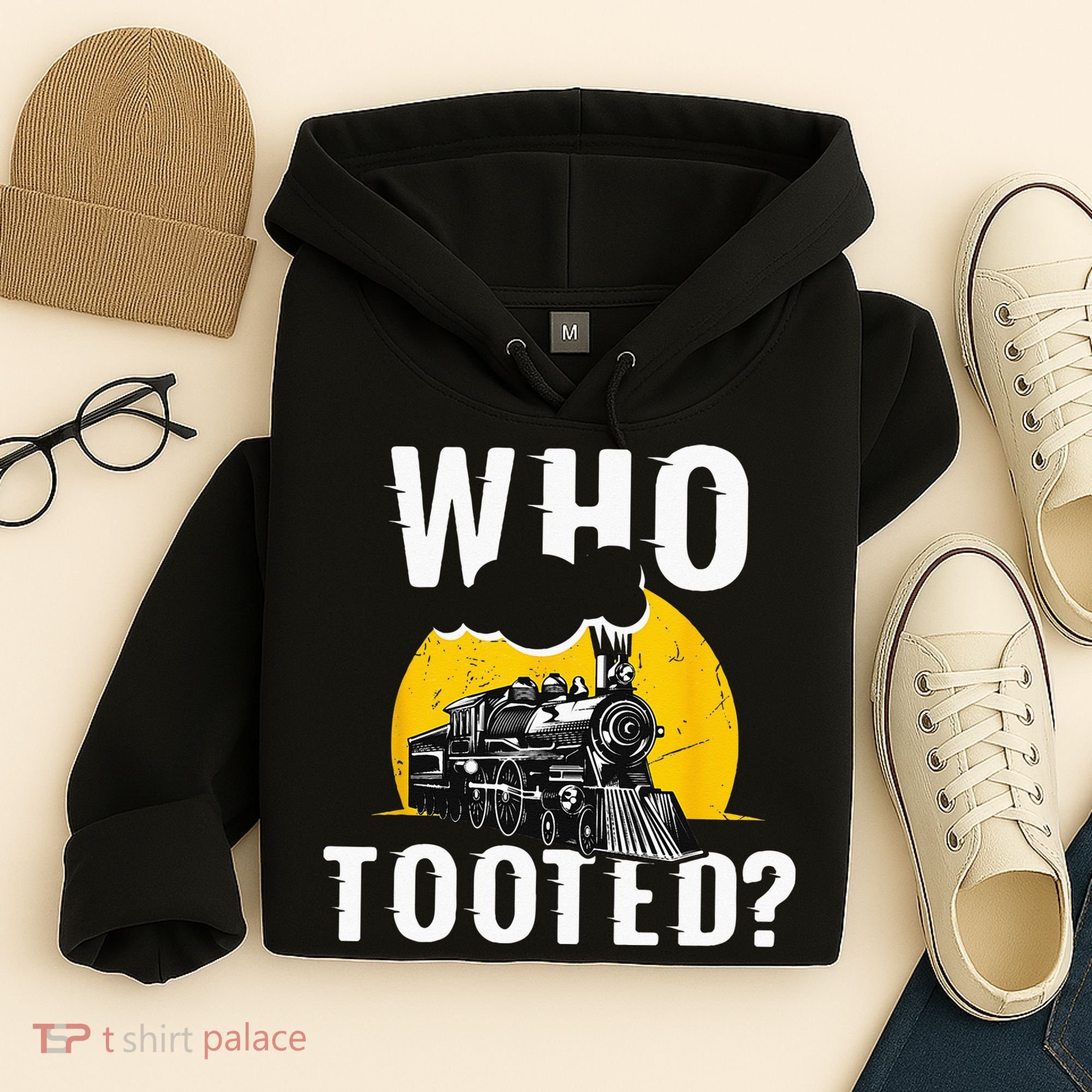 Who Tooted Funny Train Lover Cute Model Railroad Conductor Hoodie