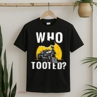 Who Tooted Funny Train Lover Cute Model Railroad Conductor T-Shirt thumb 2