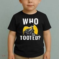 Who Tooted Funny Train Lover Cute Model Railroad Conductor Toddler T-Shirt thumb 2