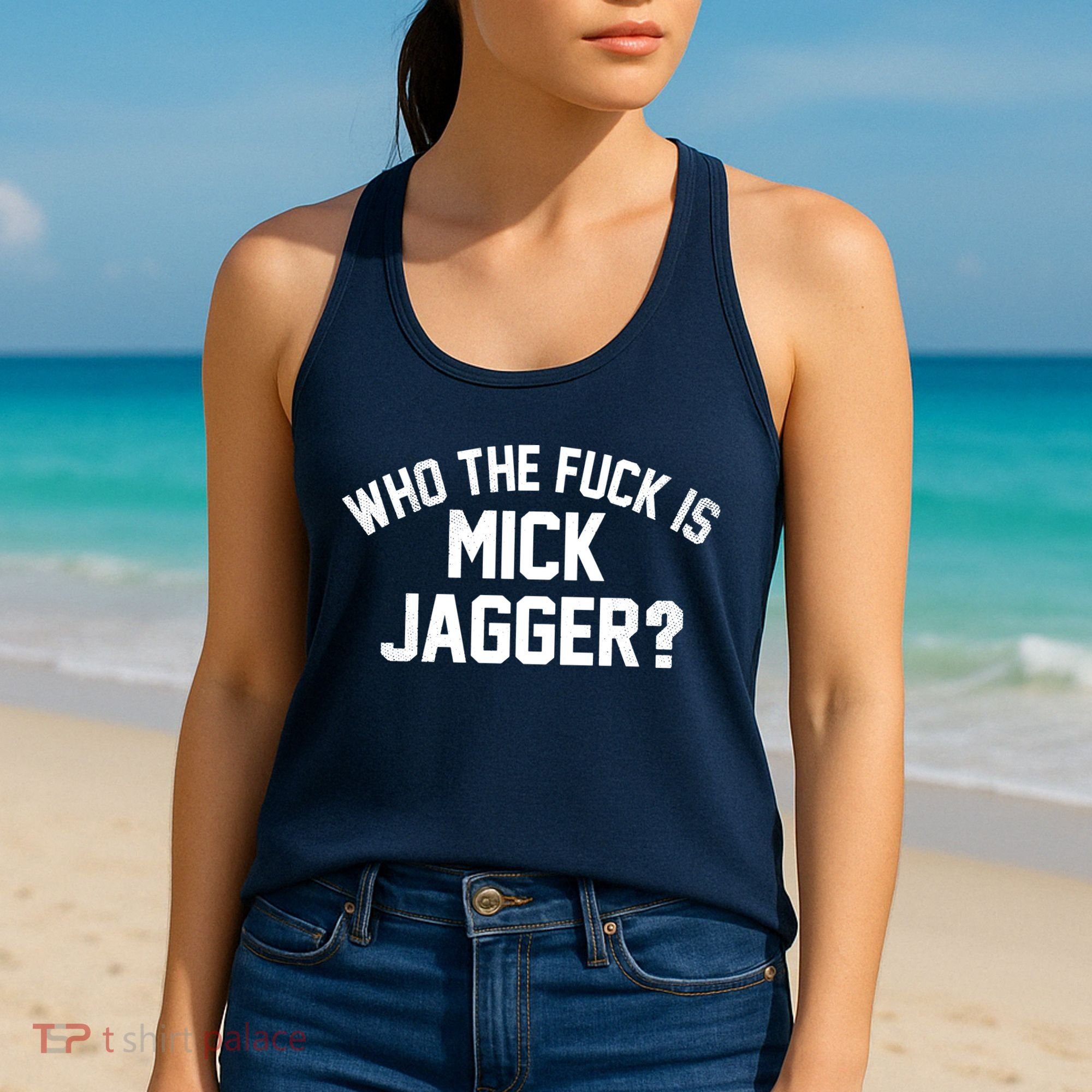 Who The F'uk Is Mick Jagger Distressed Women's Tank Top