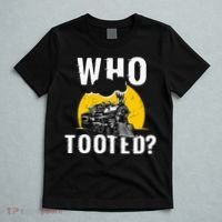 Who Tooted Funny Train Lover Cute Model Railroad Conductor T-Shirt thumb 5