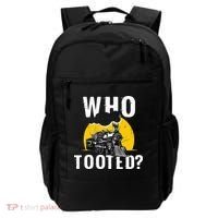 Who Tooted Funny Train Lover Cute Model Railroad Conductor Backpack thumb 0