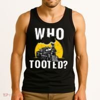 Who Tooted Funny Train Lover Cute Model Railroad Conductor Tank Top thumb 3