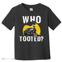 Who Tooted Funny Train Lover Cute Model Railroad Conductor Toddler T-Shirt thumb 0