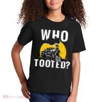 Who Tooted Funny Train Lover Cute Model Railroad Conductor Kids T-Shirt thumb 2