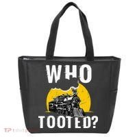 Who Tooted Funny Train Lover Cute Model Railroad Conductor Tote Bag thumb 0