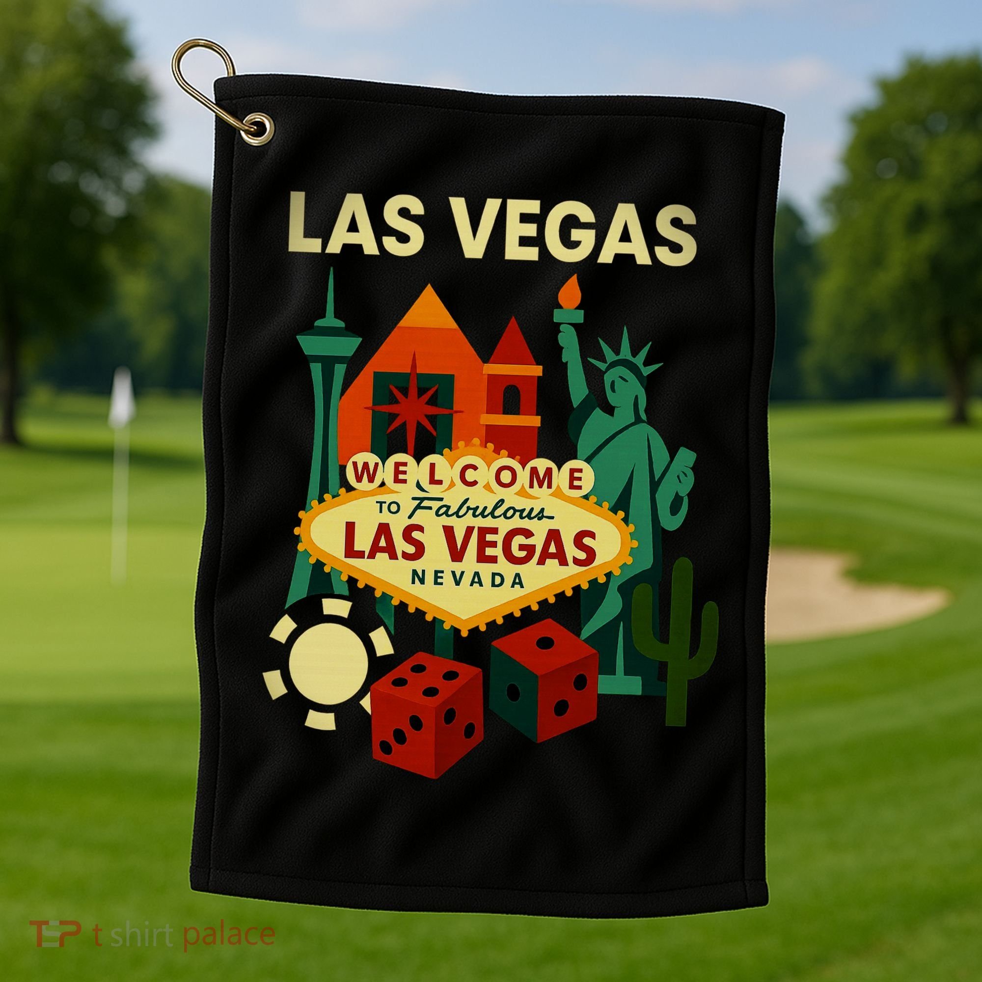 Welcome To Fabulous Las Vegas Collage Golf Towel