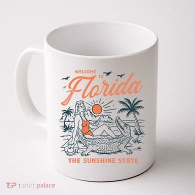 Welcome To Florida Funny Vintage Gator Beach Sunshine State Coffee Mug