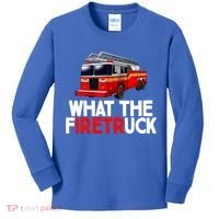 What The Firetruck Fire Rescuer Firefighter Funny Gift Kids Long Sleeve Shirt thumb 0