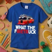 What The Firetruck Fire Rescuer Firefighter Funny Gift Kids T-Shirt thumb 3