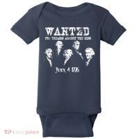 Wanted Treason Founding Fathers 1776 Independence Day Baby Bodysuit thumb 0
