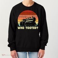 Who Tooted Funny Train Lovers & Railroad Retro Sunset Women's Sweatshirt thumb 0