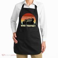 Who Tooted Funny Train Lovers & Railroad Retro Sunset Apron thumb 2