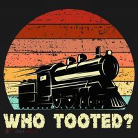 Who Tooted Funny Train Lovers & Railroad Retro Sunset Sweatshirt thumb 3