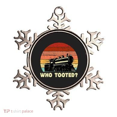 Who Tooted Funny Train Lovers & Railroad Retro Sunset Ornament