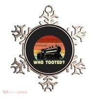 Who Tooted Funny Train Lovers & Railroad Retro Sunset Ornament thumb 0