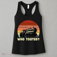 Who Tooted Funny Train Lovers & Railroad Retro Sunset Women's Tank Top thumb 3