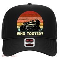 Who Tooted Funny Train Lovers & Railroad Retro Sunset Hat thumb 0
