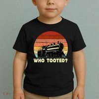 Who Tooted Funny Train Lovers & Railroad Retro Sunset Toddler T-Shirt thumb 2