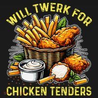 Will Twerk For Chicken Tenders Funny Women's Hoodie thumb 2