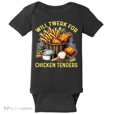 Will Twerk For Chicken Tenders Funny Baby Bodysuit