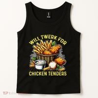 Will Twerk For Chicken Tenders Funny Tank Top thumb 2