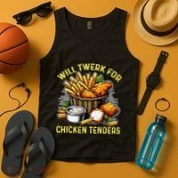 Will Twerk For Chicken Tenders Funny Tank Top thumb 4