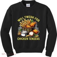 Will Twerk For Chicken Tenders Funny Kids Sweatshirt thumb 0