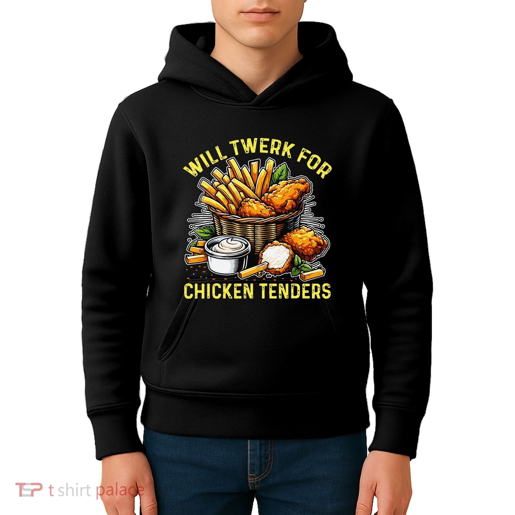 Will Twerk For Chicken Tenders Funny Kids Hoodie
