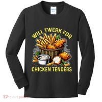 Will Twerk For Chicken Tenders Funny Kids Long Sleeve Shirt thumb 0