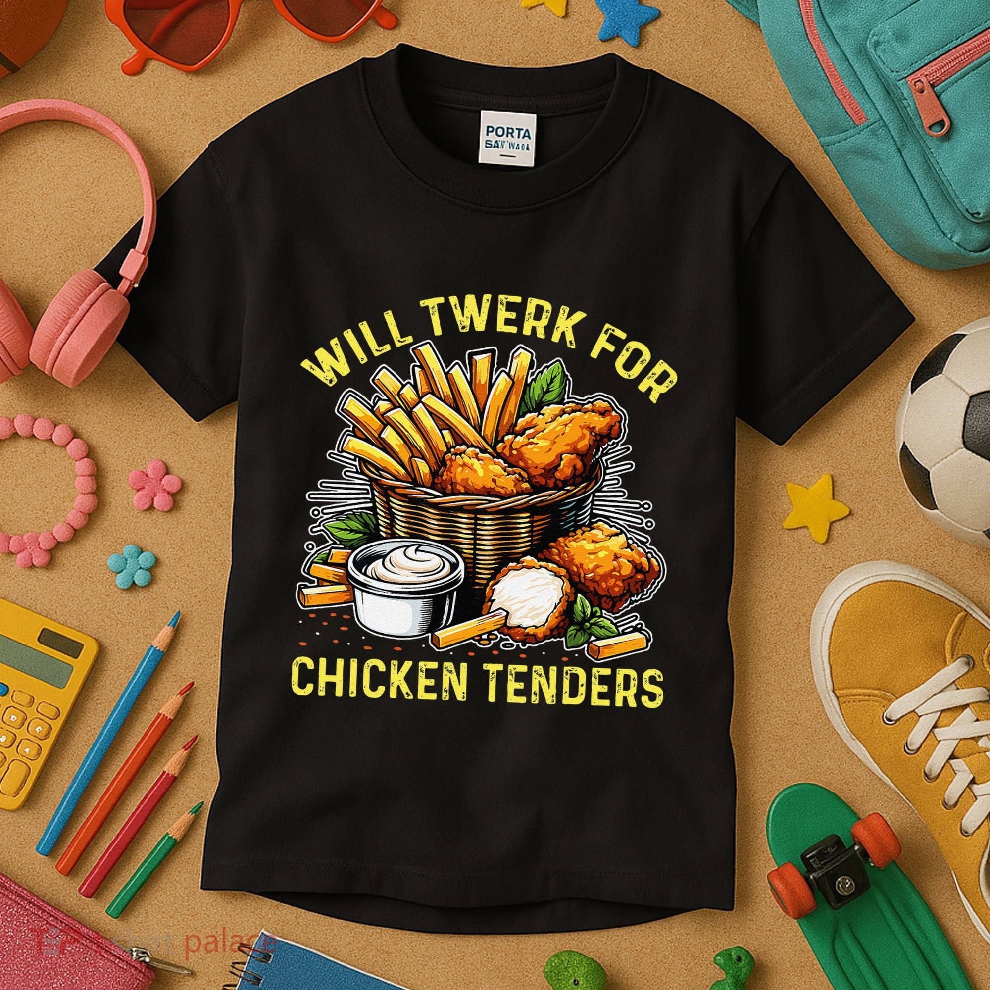 Will Twerk For Chicken Tenders Funny Kids T-Shirt