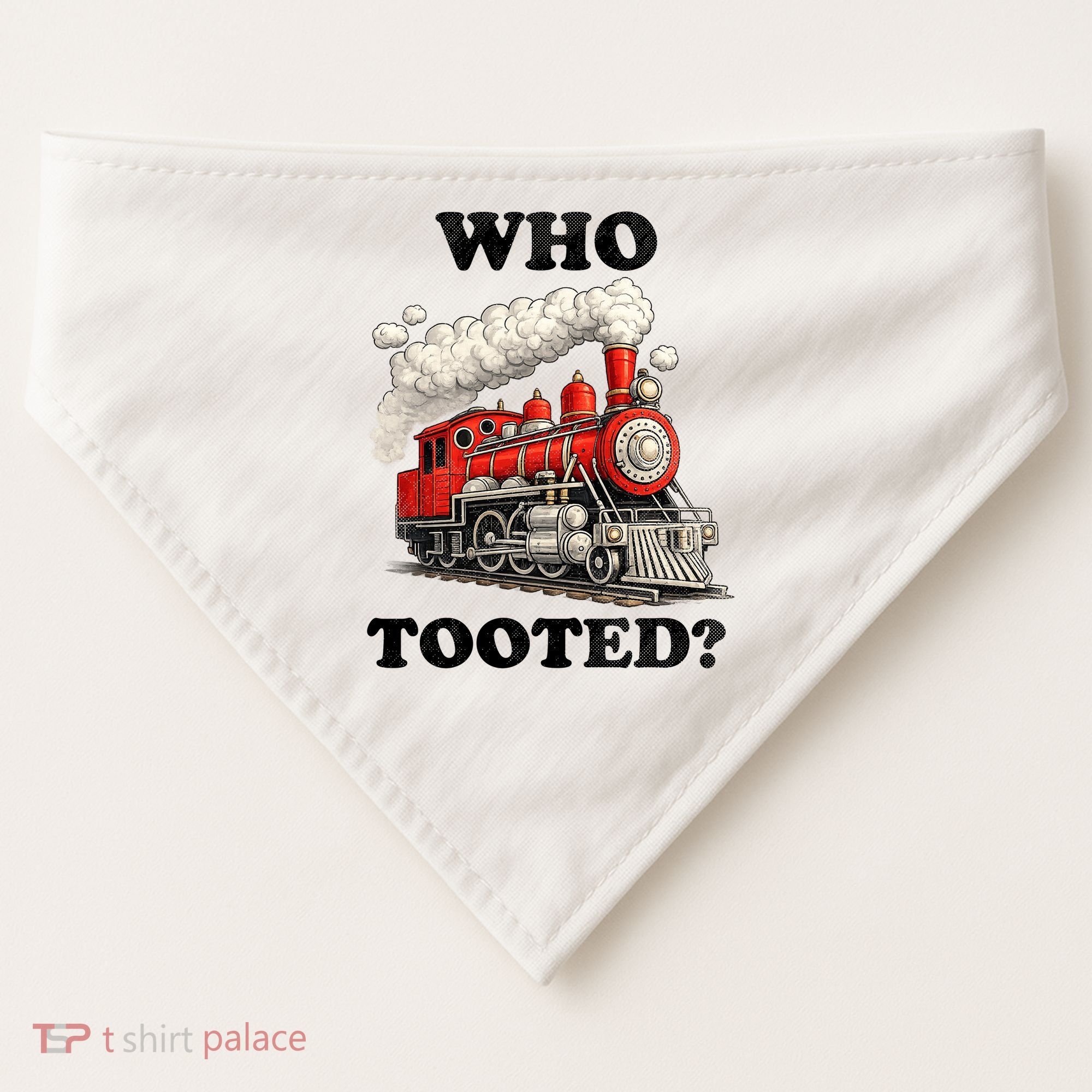 Who Tooted Funny Train USA-Made Doggie Bandana