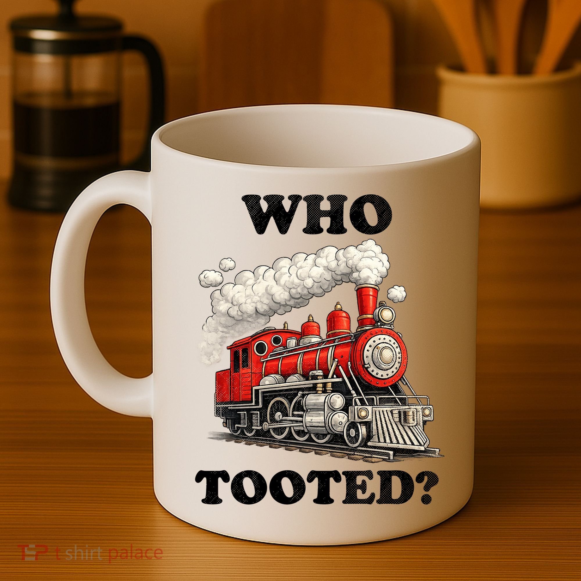 Who Tooted Funny Train Coffee Mug