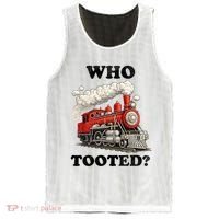 Who Tooted Funny Train Mesh Reversible Basketball Jersey Tank thumb 0