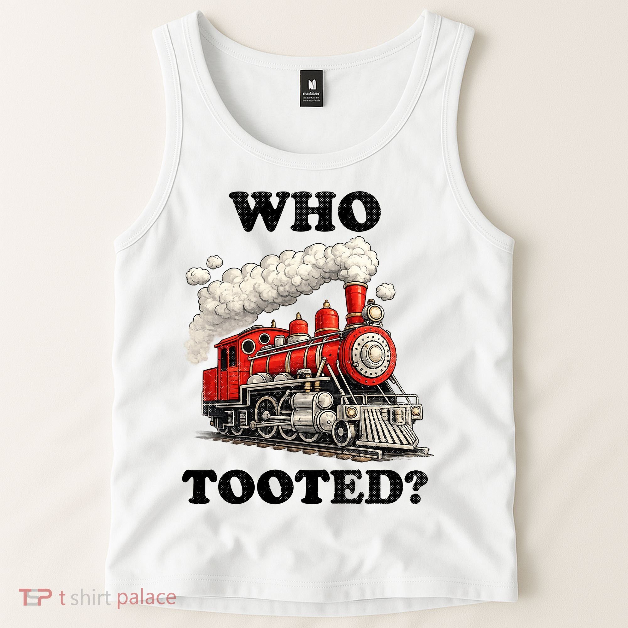 Who Tooted Funny Train Tank Top