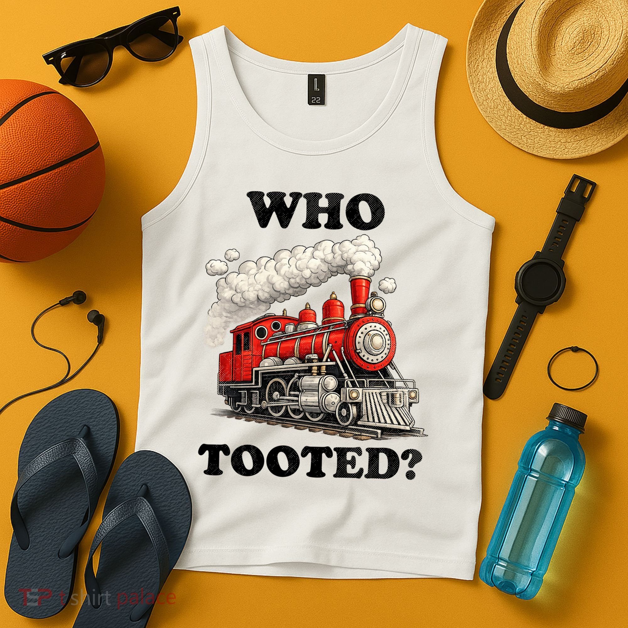 Who Tooted Funny Train Tank Top