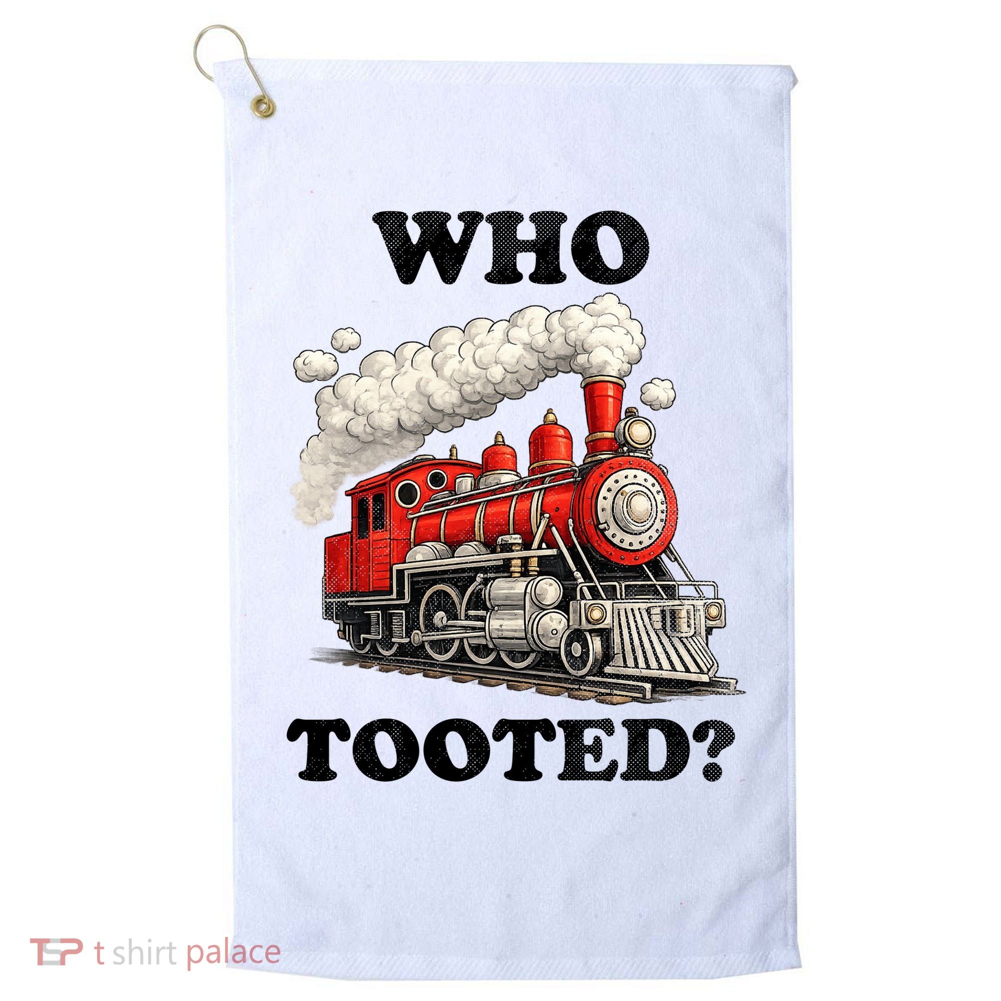 Who Tooted Funny Train Golf Towel
