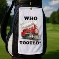 Who Tooted Funny Train Golf Towel thumb 2