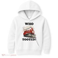 Who Tooted Funny Train Kids Hoodie thumb 0