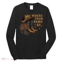 Where Them Fans At Leopard Cowgirl Boots And Hat Western  Long Sleeve Shirt thumb 0