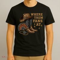 Where Them Fans At Leopard Cowgirl Boots And Hat Western  T-Shirt thumb 3