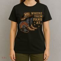 Where Them Fans At Leopard Cowgirl Boots And Hat Western  T-Shirt thumb 4