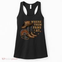 Where Them Fans At Leopard Cowgirl Boots And Hat Western  Women's Tank Top thumb 0