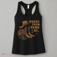 Where Them Fans At Leopard Cowgirl Boots And Hat Western  Women's Tank Top thumb 3