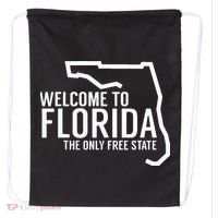Welcome to Florida The ONLY Free State Drawstring Bag thumb 0