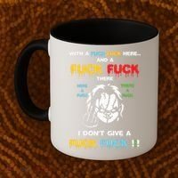 With The Fuck Everywhere Funny Horror Halloween Costume Coffee Mug thumb 2
