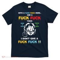 With The Fuck Everywhere Funny Horror Halloween Costume T-Shirt thumb 0