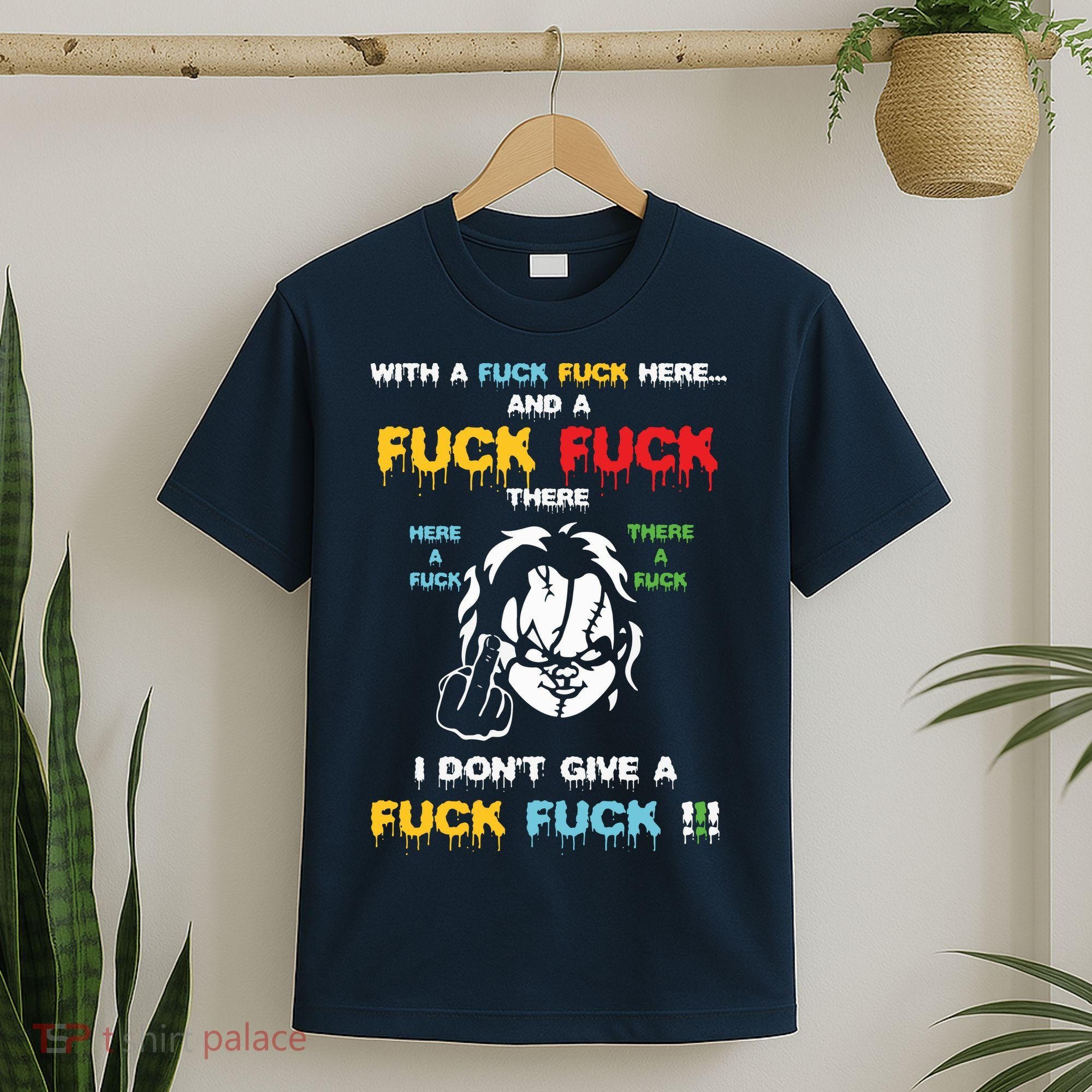With The Fuck Everywhere Funny Horror Halloween Costume T-Shirt